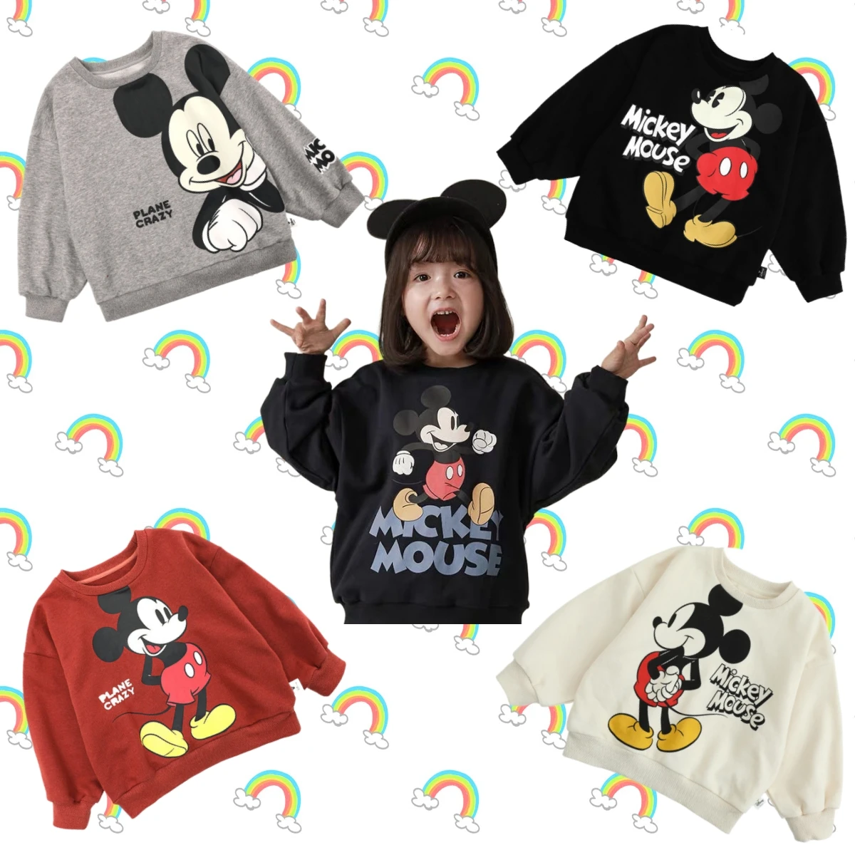 Hot sale 100% cotton cartoon print popular cartoon character baby sweatshirt tops 3-8 kids little girl children colorful tops