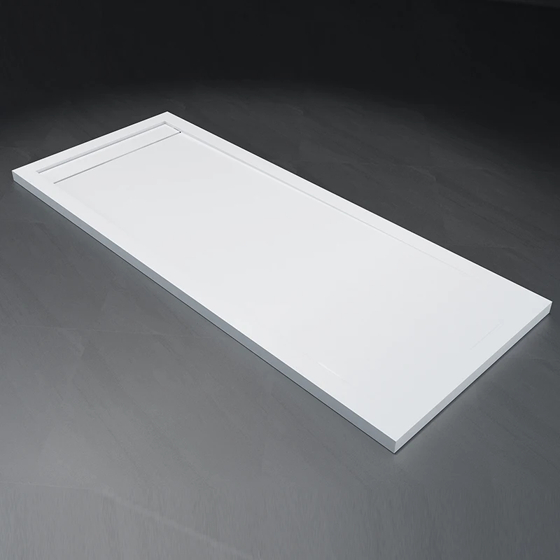 Wholesaler Long Stone MC-21 Waterproof Artificial Stone Walk-in Shower Base for Bathroom for Hotels & Villas & Shower Rooms