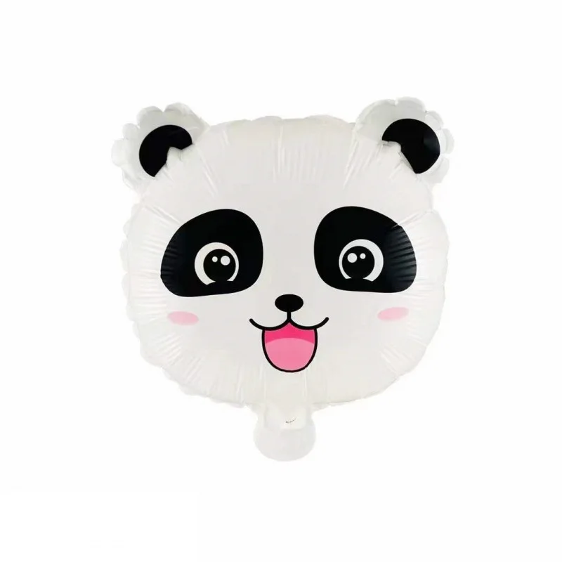 12 Inch Cartoon Jungle Animal Head Series Aluminum Foil Balloon Baby Birthday Decoration Party Rabbit Fox Panda Dog Balloon