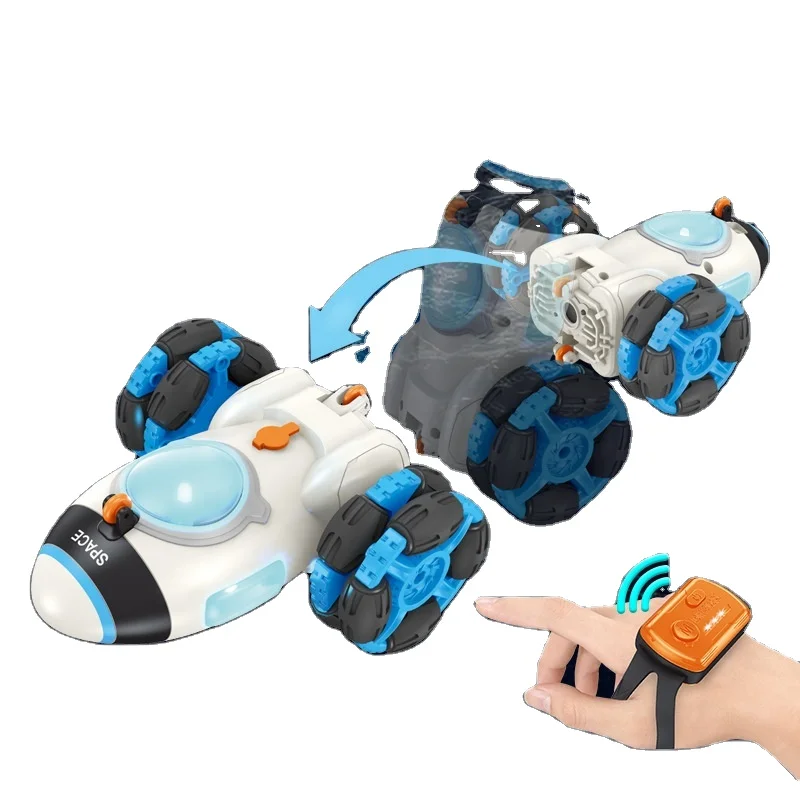 Remote Control Robot Toys Space Rocket Music Stunt Car Simulation Spray RC Stunt Car