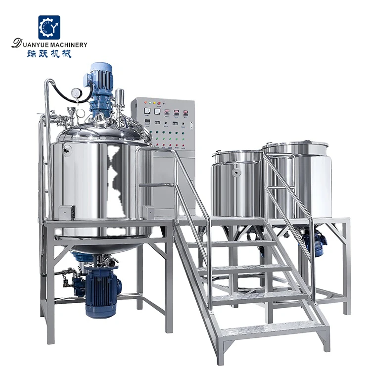 Vacuum Homogenizing Emulsifying Tank Mayonnaise Making Machine with Circulation System Cosmetic Face Cream Homogenizer Mixer