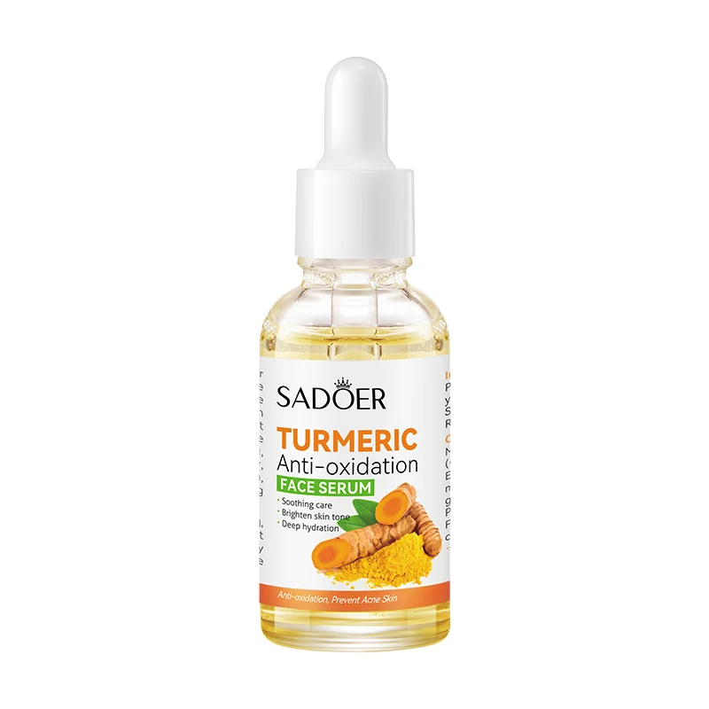 SADOER Best Hydrating Brightening Soothing Skin Care Moisturizing Wholesale Turmeric Face Serum With Anti Oxidant