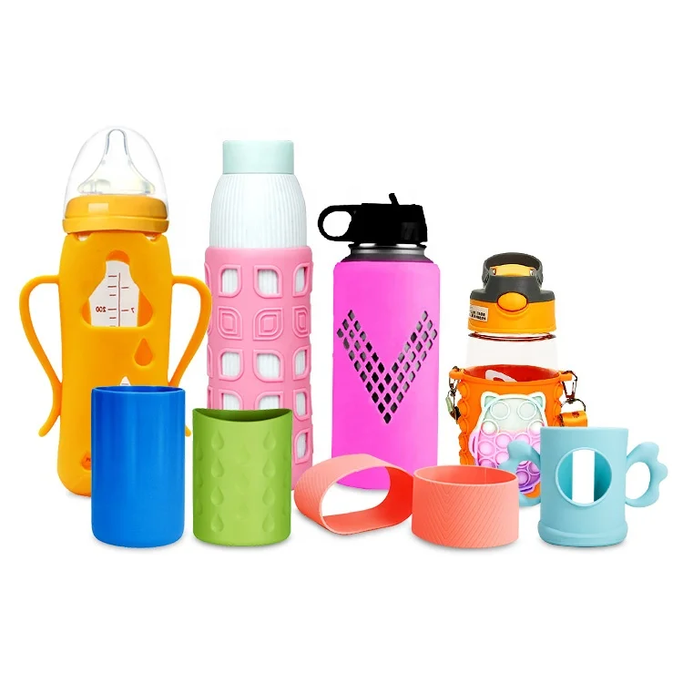 Factory Custom Logo Heat Insulation Glass Bottle Mason Sleeve Jar Silicone Sleeve For Mason Jar