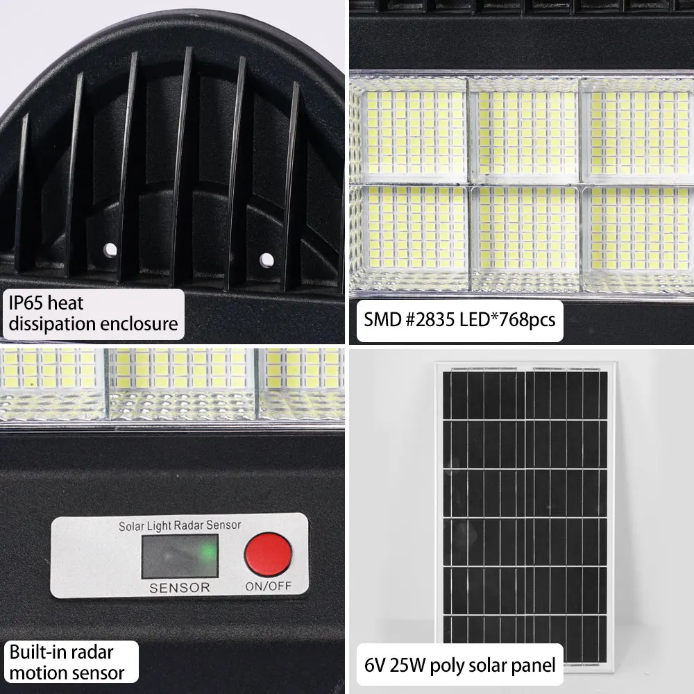 
Heavy Duty IP65 Waterproof Outdoor Solar Light ABS 60w 120w 180w 240w 300w all In One Integrated Led Solar Street Light 