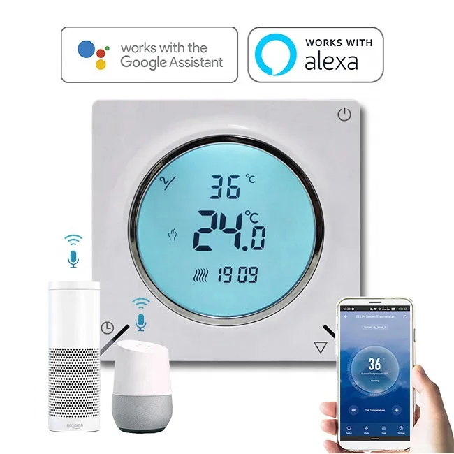 Telin AC829H 230VAC Water Gas Boiler Wifi Tuya Zigbee Thermostat Temperature Controller For Smart Home Floor Heating Thermostat