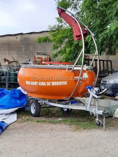 CE certificated Germany winter floating bbq donut propane grill boat leisure bbq for rental