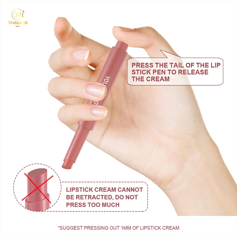 Private Label Jelly Lip Press Lipstick Pen LipGloss Hydrating Lip Glaze Mirror Fading Lip lines Moisturizing Lipstick Pen