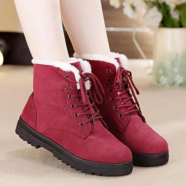 Women Boots 2021 Fashion Snow Boots Women Shoes Warm Fur Ankle Boots For Women Winter Shoes