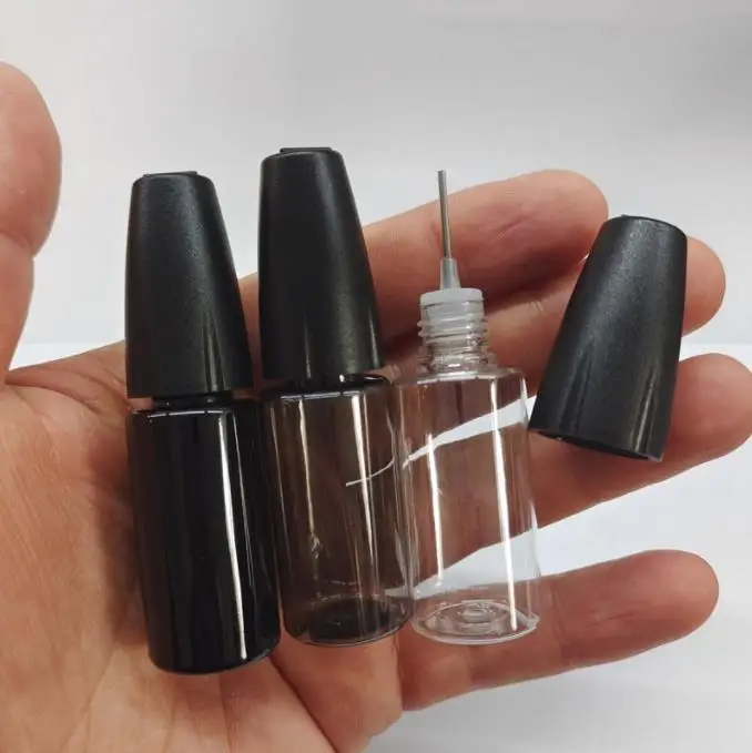 10ml 15ml 20ml 30ml plastic needle glue bottle with stainless steel thin needle tips and childproof cap