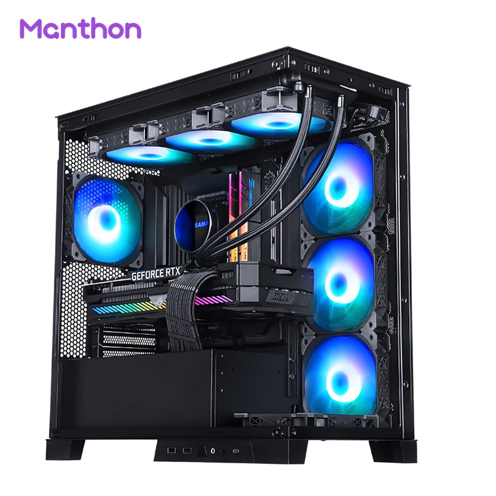 Custom High Quality Black ATX Towers & Cases with Cooling Hole Aluminium Case GPU PC Gaming Computer Case Game