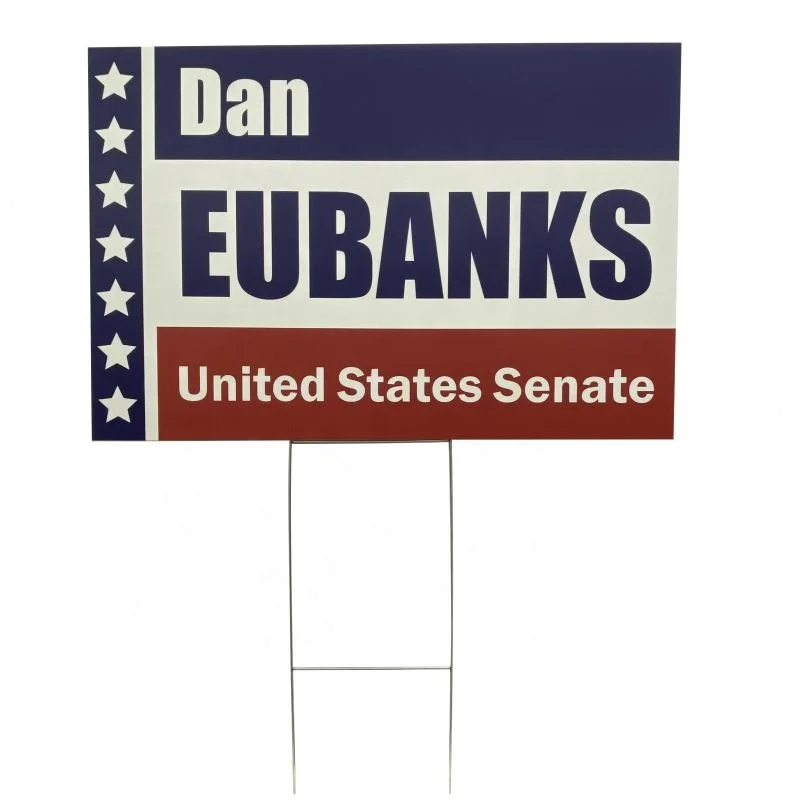 PP Hollow Board Signs Metal Yard Sign Stands Heavy Duty Rectangular White Blank Coroplast Yard Signs