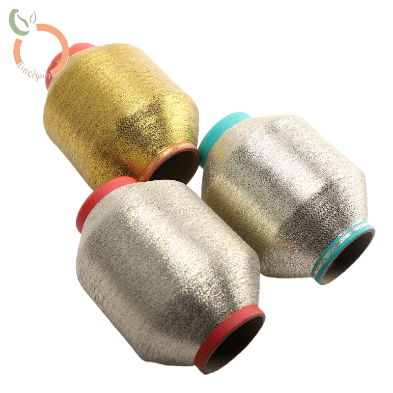 Manufacturers direct supply 75D gold MH type metallic yarn flat pipe variable weight