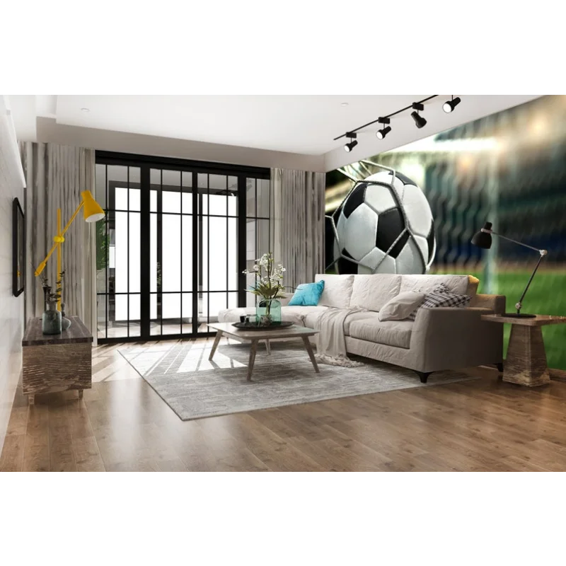 Soccer Ball Decal Wall Murals Boys Game Room Fun Sport Art Bedroom Decor Football Wallpaper Peel and Stick Self-adhesive