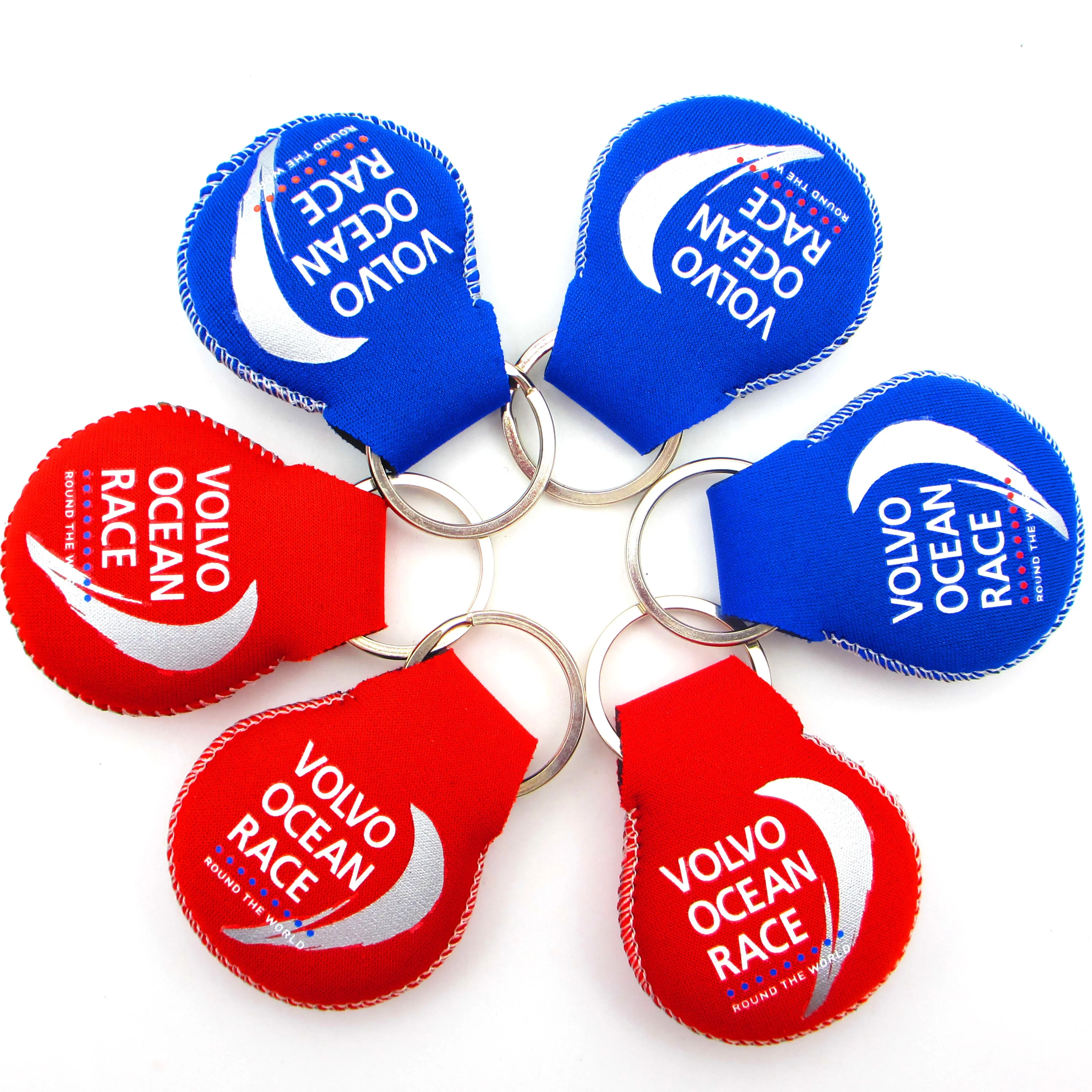 Floating neoprene key holder ring keychain