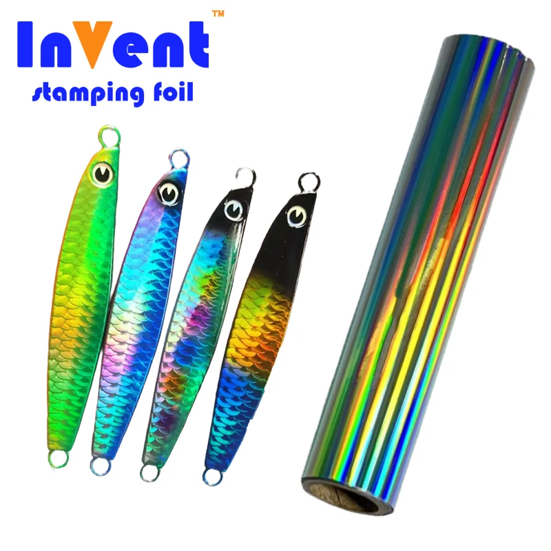 INVENT FOIL Silver Holographic Heat Transfer Foil Laser Hot Stamping Foil For Fishing Lures