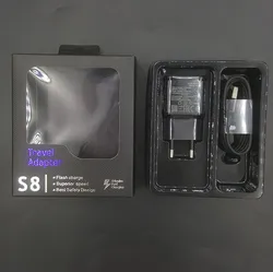 factory S8 fast charger adapter 2.1A output with S8 TYPE-C usb cable and package 2 in 1 charger for samsung galaxy S6/S7/S8