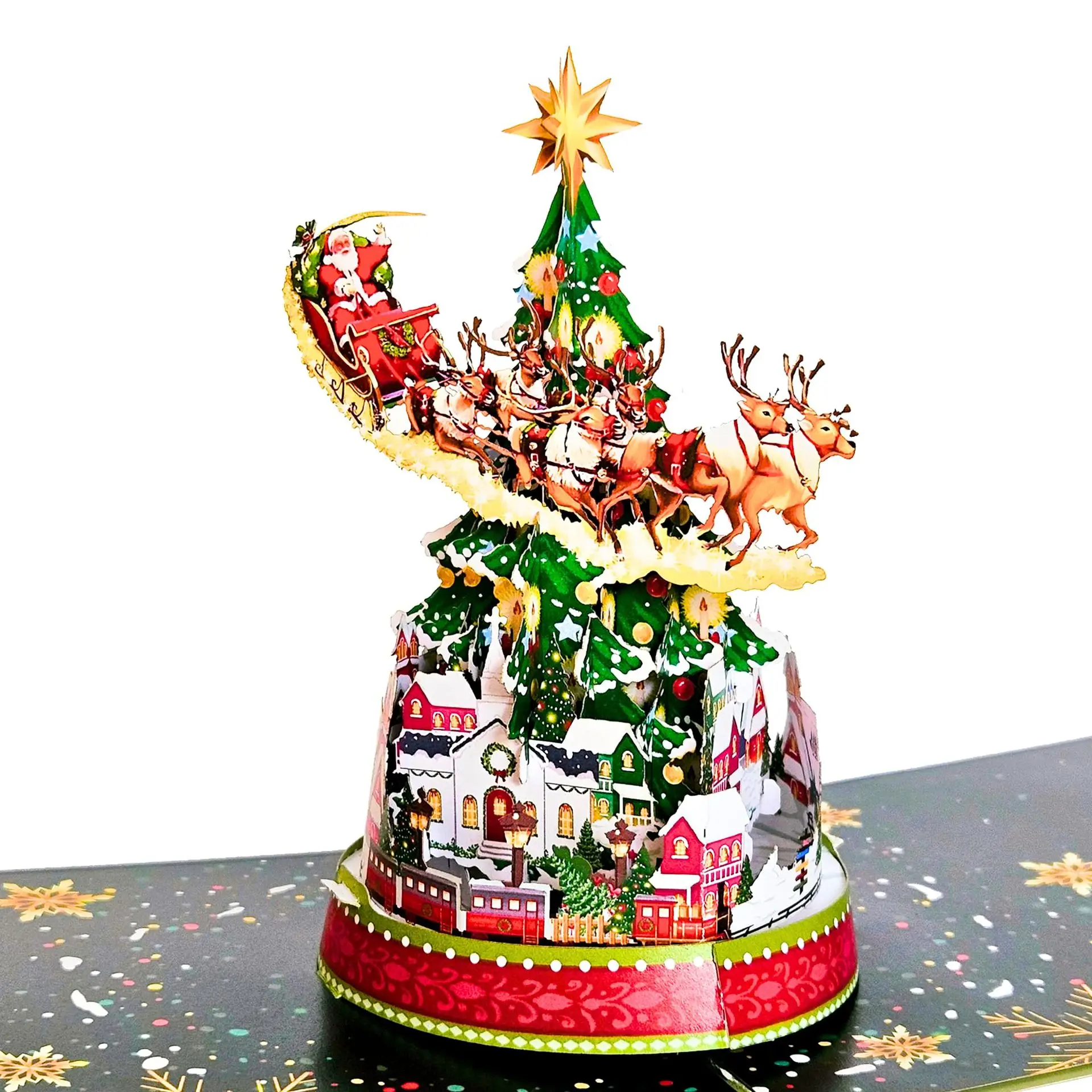 Latest designs for holiday greeting cards Stereo with sound and light creative Birthday Christmas Halloween Wedding cards