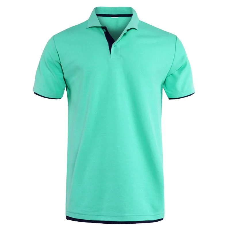 contrast color sleeve rib twill tape polo shirt 100 cotton golf clothing polos hombre manga corta