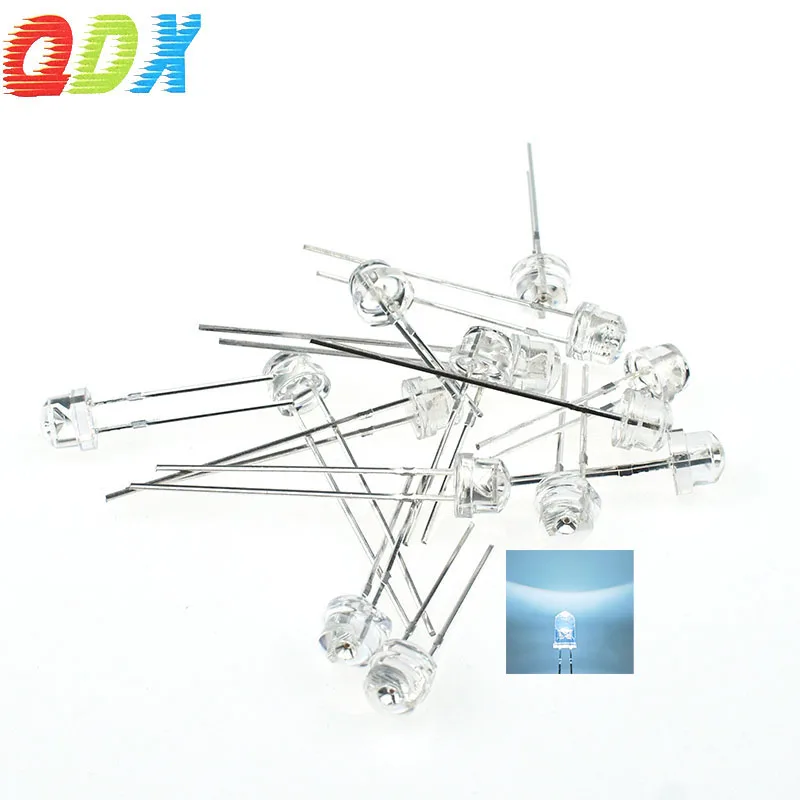 China Factory Top Quality Water Clear Lens 4.8MM  Straw Hat white hair white light LED Diode high brightness led diode