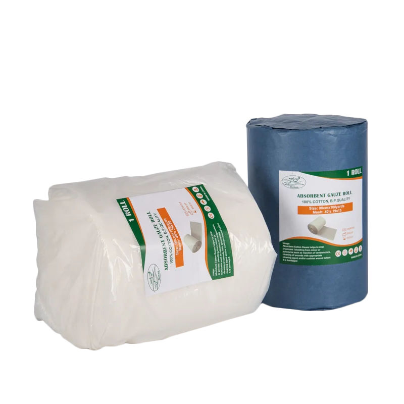 Medical 100% Cotton Absorbent Gauze Roll 36'x 100 y  And Jumbo Gauze Roll 120cmx2000m