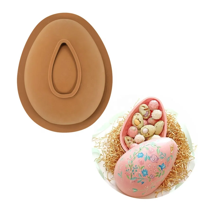 Large Easter Dinosaur Egg Mold Food Grade Silicone Smooth Empty Chocolate Baking Tool