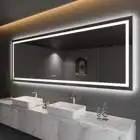 Waterproof Defogger Illuminated Mirror Large Rectangle Smart Touch Switch Bathroom Mirror with LED