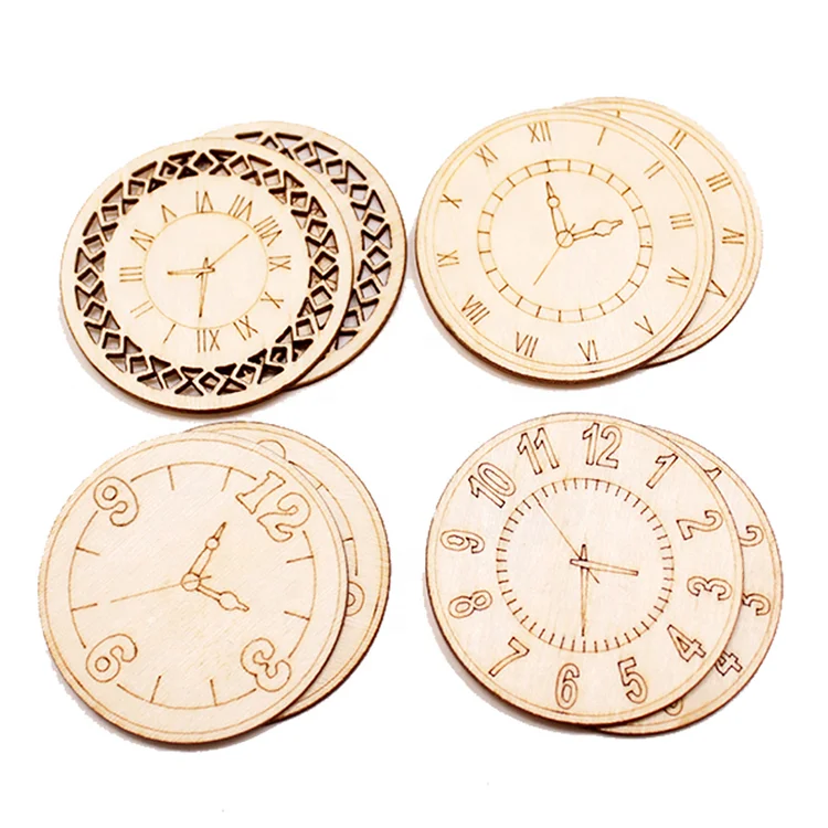 Креативный узор часов «сделай сам» Круглый Деревянный чип украшение для дома праздничная Наклейка на