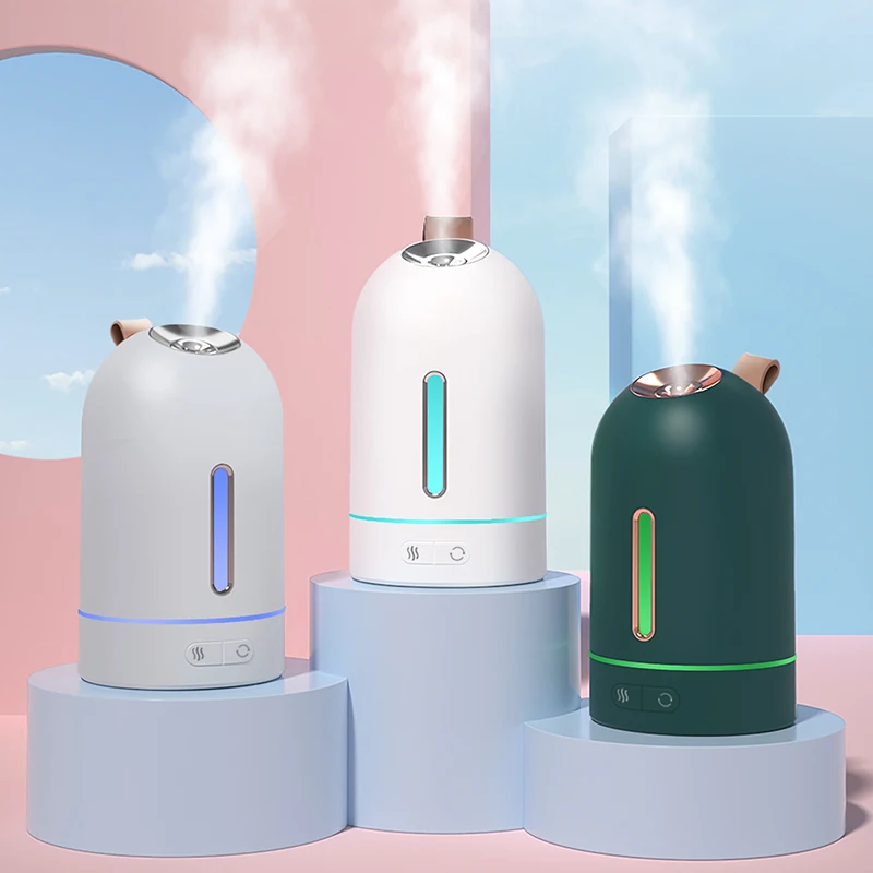 New design 260ml Cool Mist Personal Space 180 degree rotating Ultrasonic Mini Led Humidifier