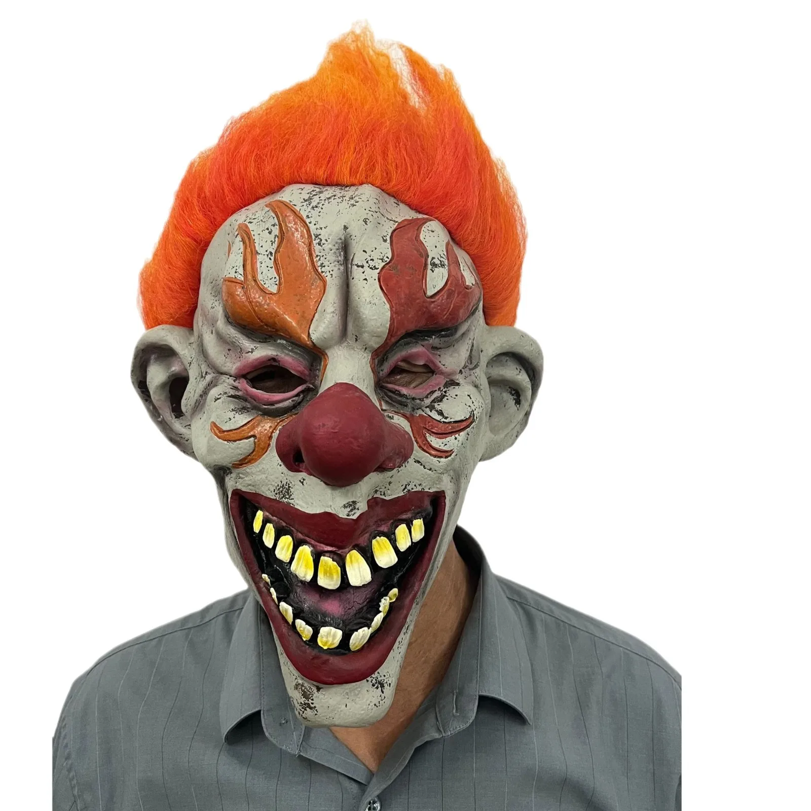 Halloween Scary Clown Mask Evil Funny Joker Masks Realistic Terrifier Full Head Latex Costume Cosplay Props