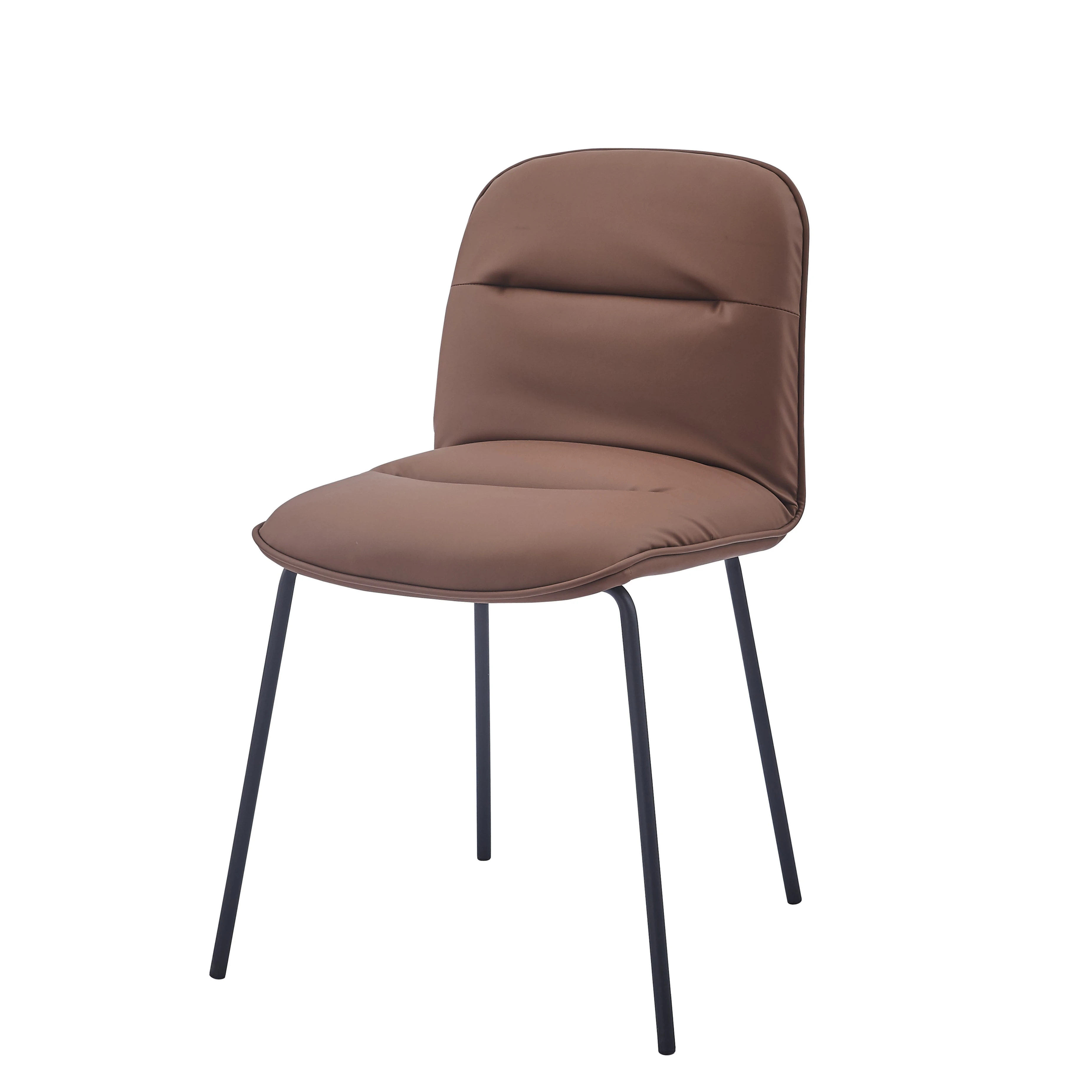 New design modern style leather dining chair comfortable durable iron legs