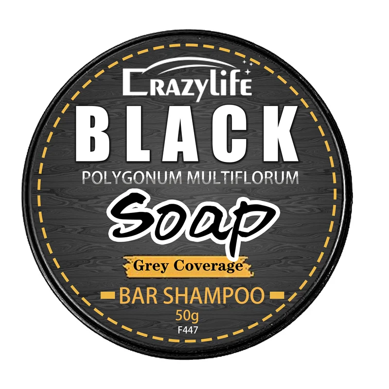 Pure Organic 50g Handmade Solid Shampoo Bar Polygonum Multiflorum Black Soap Solid Shampoo and Conditioner Bar For Men Female