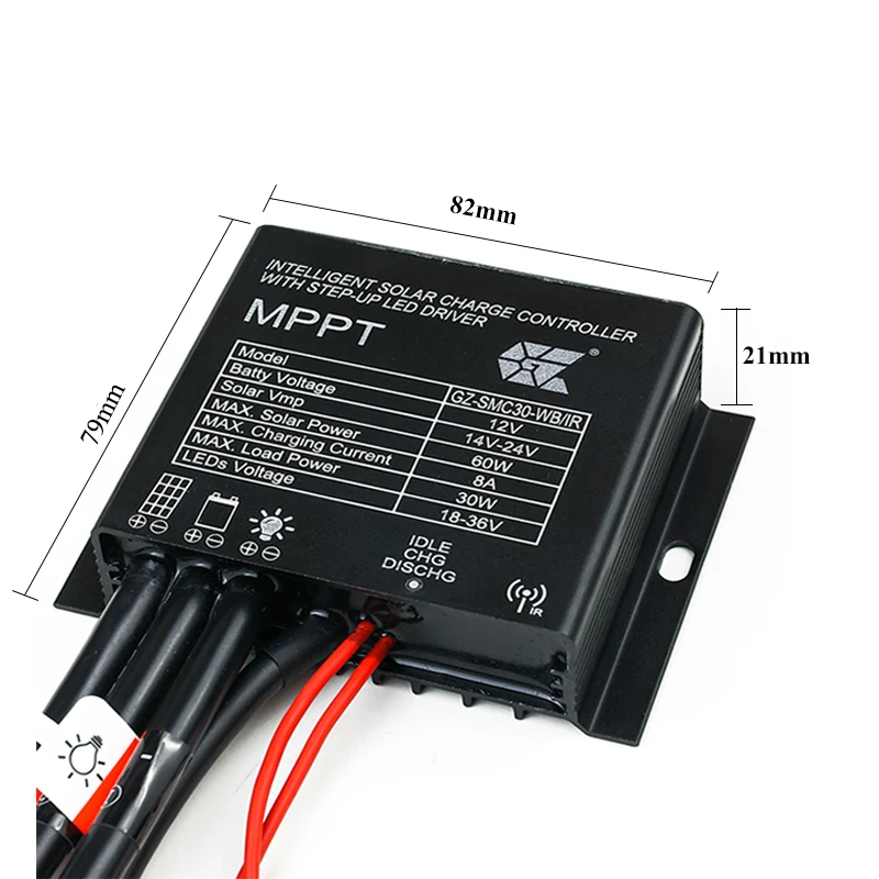 Solar Energy Products 12V 8A Small Lithium Solar Charge Controller with Infrared Sensor for Solar Street Light MPPT