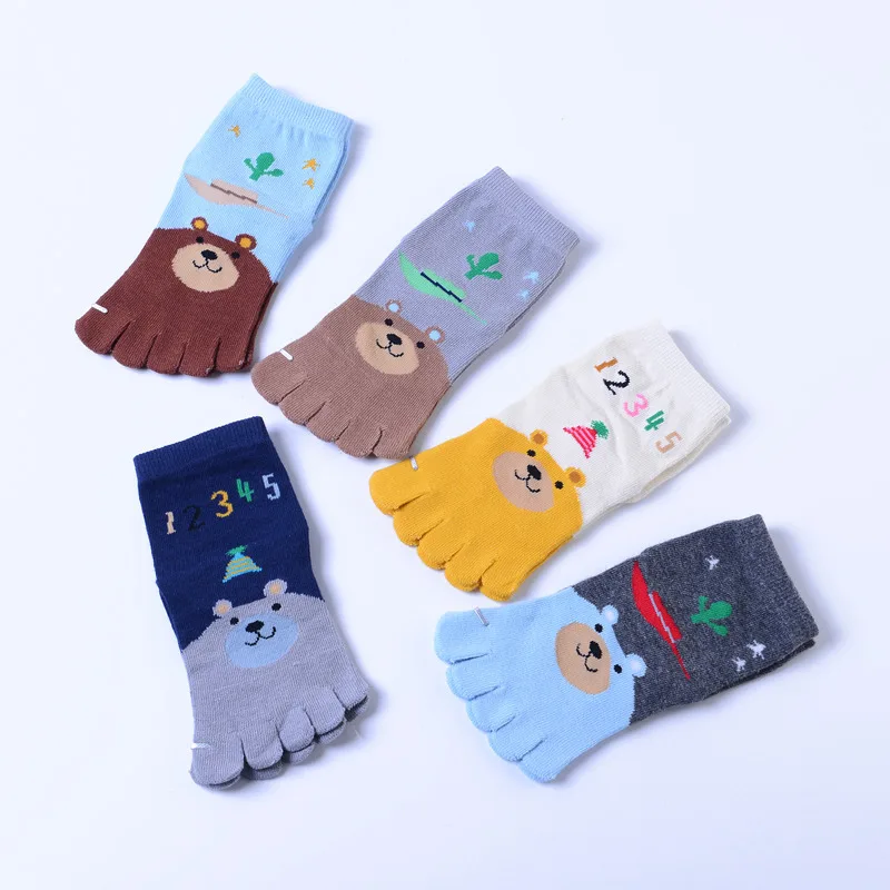 
wholesale baby cute cotton ankle socks lovely children cartoon five toe finger socks 