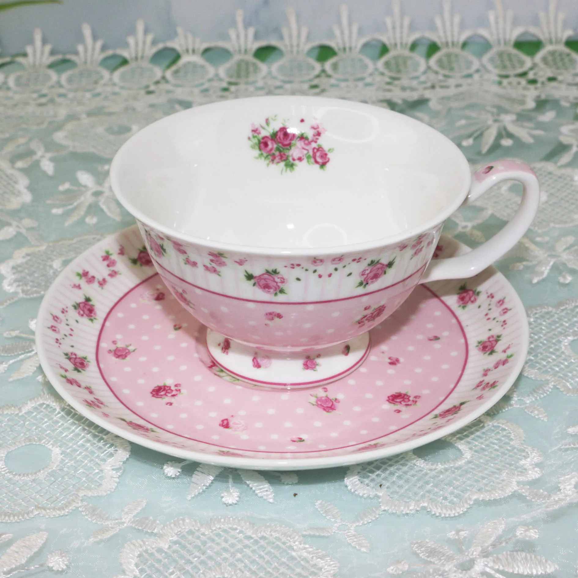 Ceramic Cup And Saucer French Retro Afternoon Tea Coffee Mugs British Household Palace Ceramic Cup  Set