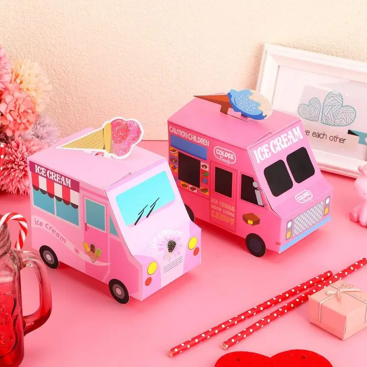 Custom Design Foldable Candy Chocolate Cookie Packaging Display Gift Model Paper Car Shaped Box