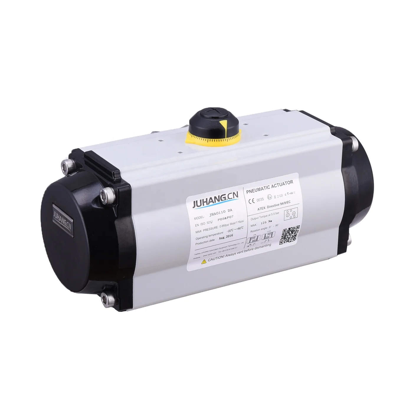 Customizable color Rack and pinion structure pneumatic actuator