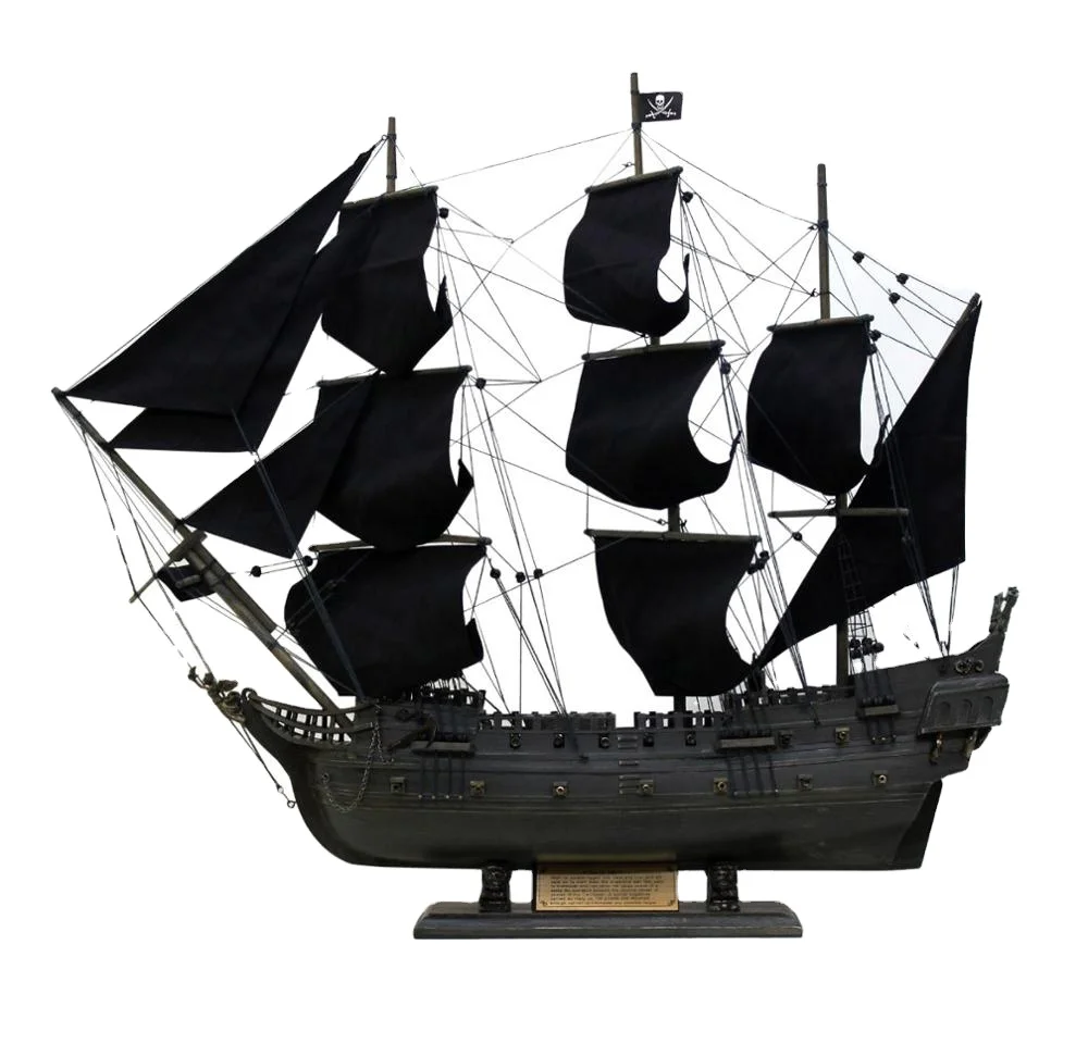Подарок на день отца и коллекция, ручная работа, Черная жемчужина, пират Карибского моря, летающий голландец, модель корабля, Античный Декор