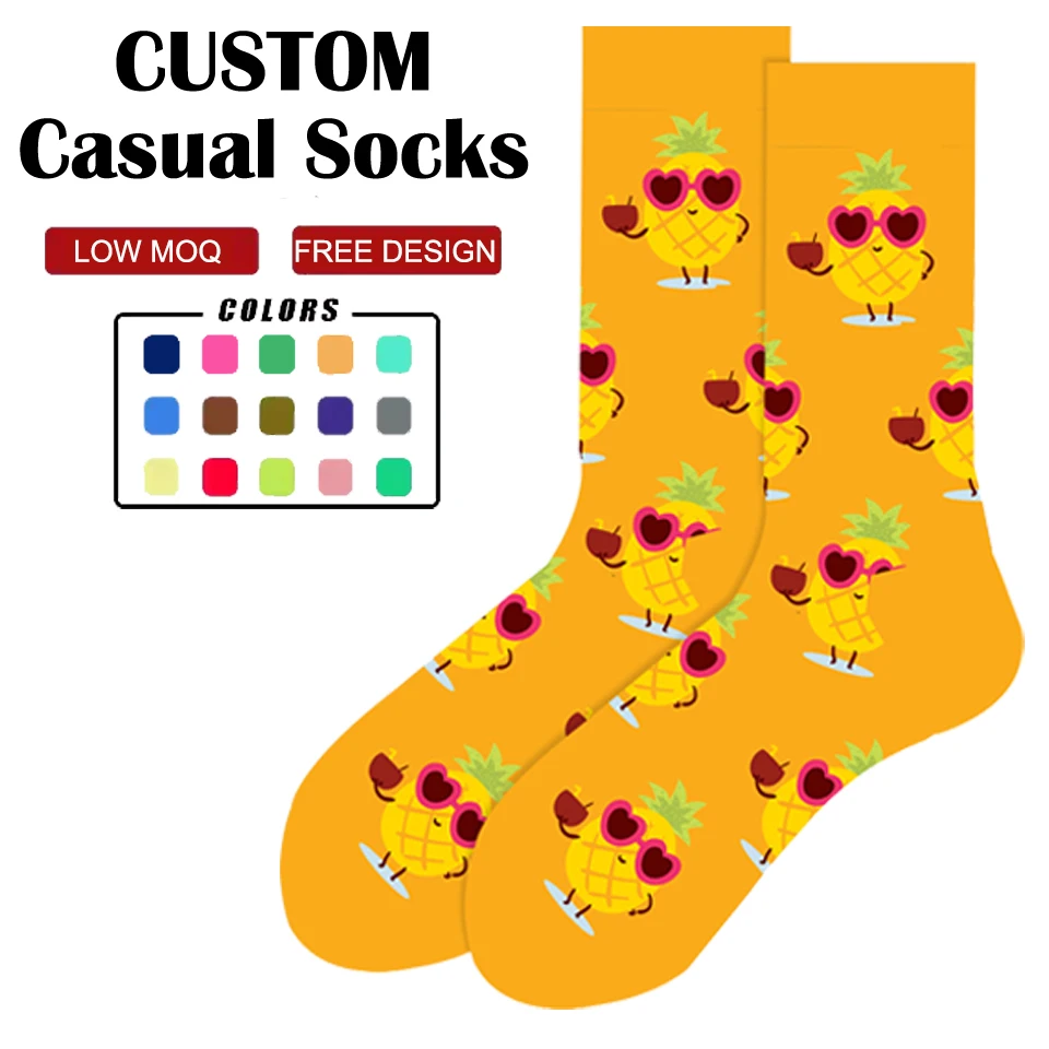 Custom Anime Funny Hip-hop Skateboard Sock Men Women Character Cotton Funky Cartoon Tube Crew Tube Business Casual Socks