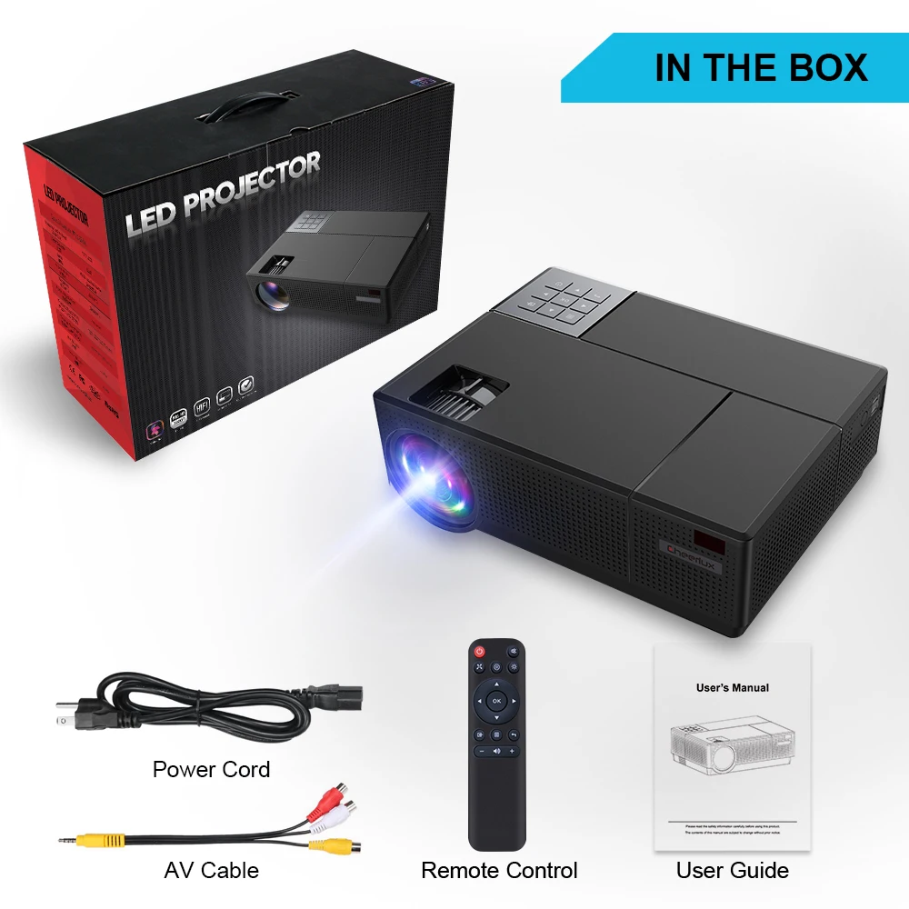 Cheerlux Home Theatre System Projectors 4000 Lumens 3D Cinema Video Proyector Multimedia Beamer FHD Native 1920*1080p Projector