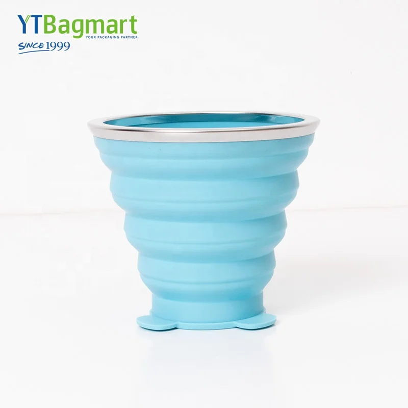 Collapsible Silicone Water Cup Folding and Expandable Cup Travel Water Mug with Lid for Travel Hiking Camping Foldable Cup