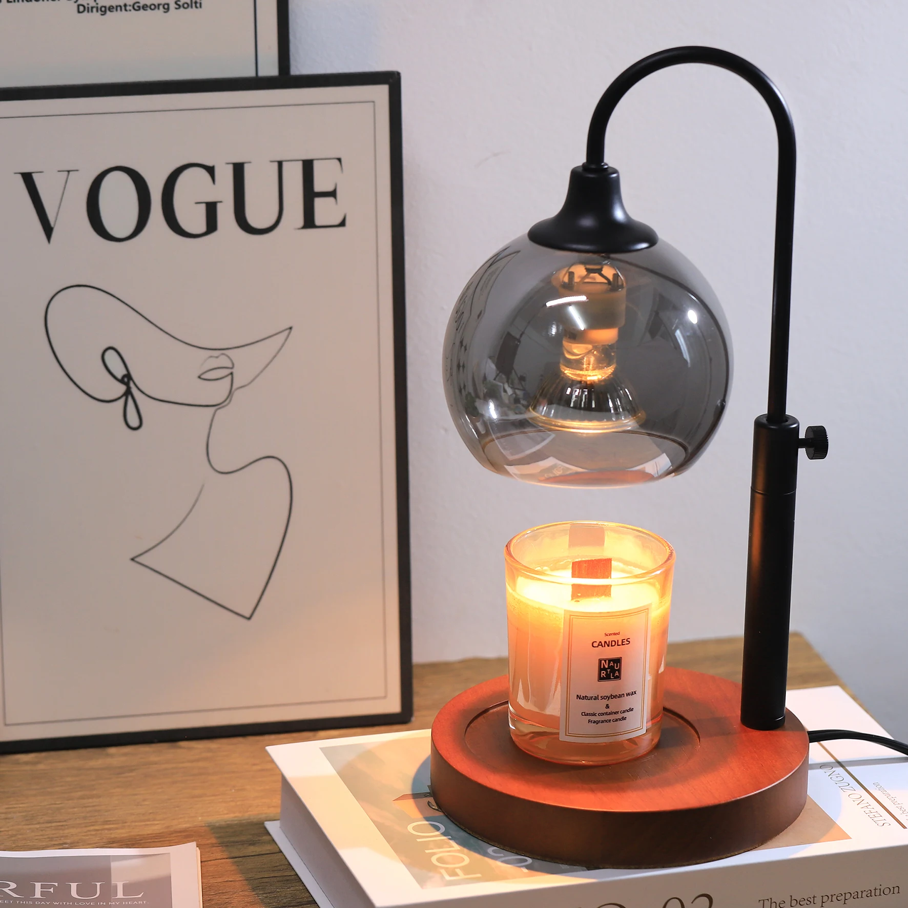 Wholesale Elegant and Creative Gift Dimmer Candle Lamp Adjustable Height 120V ON OFF Timer 2H 4H 8H Electric Candle Warmer Lamp