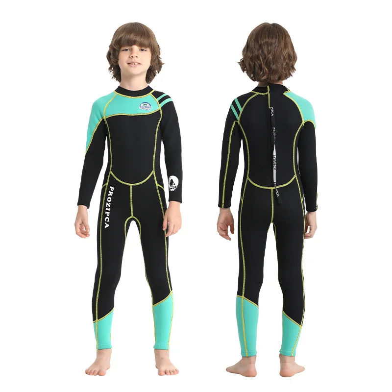 Colorful 2.5mm Neoprene Kids one Piece back Zip Wetsuit Beach Diving Neoprene  Wetsuit For Kids Children