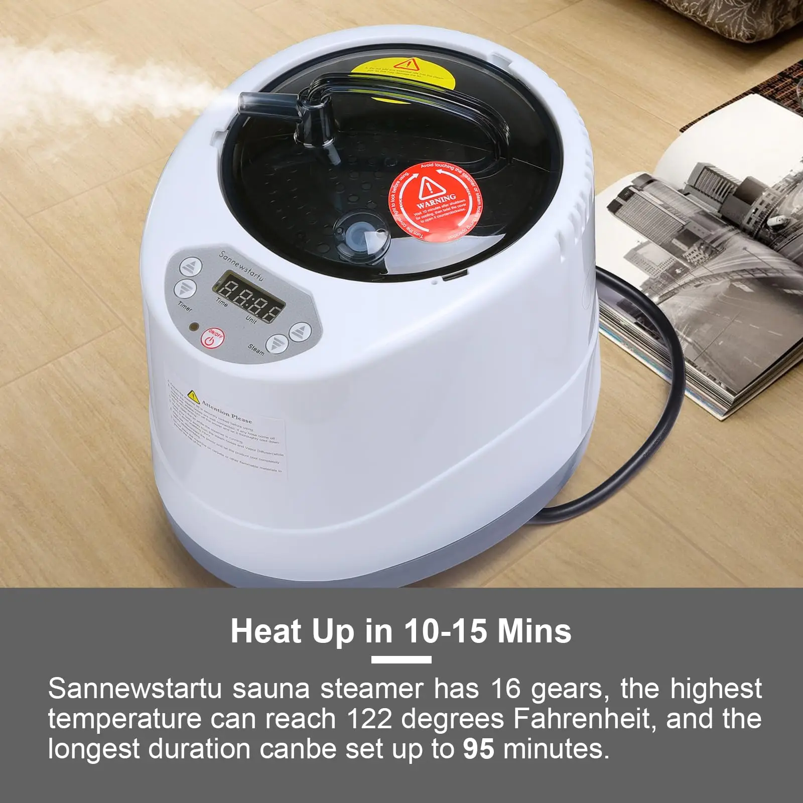 Full Body Home Steam Sauna Set, 4L Large Steam Pot One Person Portable Sauna Spa with Time & Temperature Remote Control