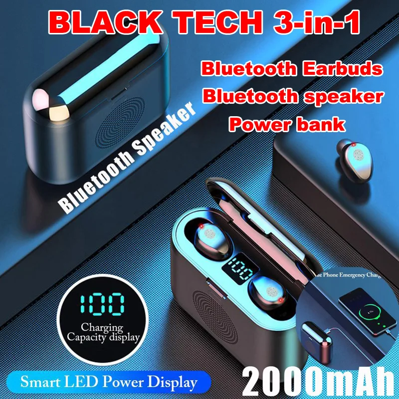  Multi-Function F9 Tws Headphone V5.0 Audifonos Wirless Bluetooth Stereo Earphone Earbuds Con Altavoz Parlante