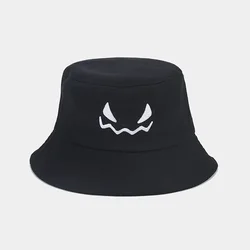 Halloween Horror Pumpkin ghost Embroidery printing fisherman basin hats men women sunshade bucket hat