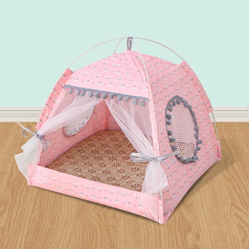 Hot pet tent nest summer can be dismantled and washed pet princess room small cat and dog bed four seasons can be folded