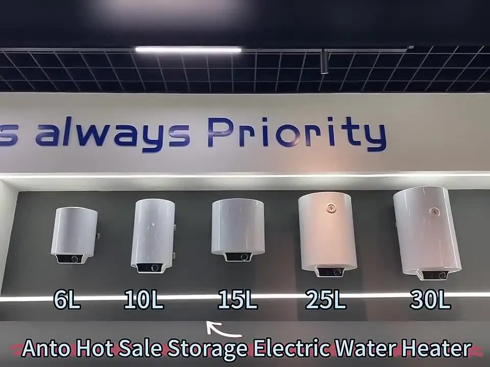 ANTO 15l 30l 50l 80l 100l Cylindrical Rectangular Enamel Bathroom Large Shower Storage Tank Electric Geyser Water Heater Boiler