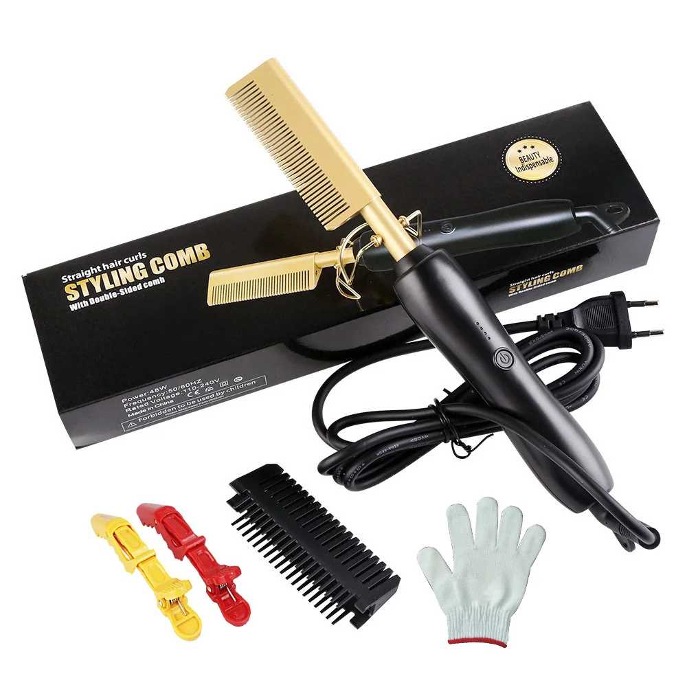 New Fashion Electric Hot Hair Comb Fast Heating Hair Men Beard Straightener Comb