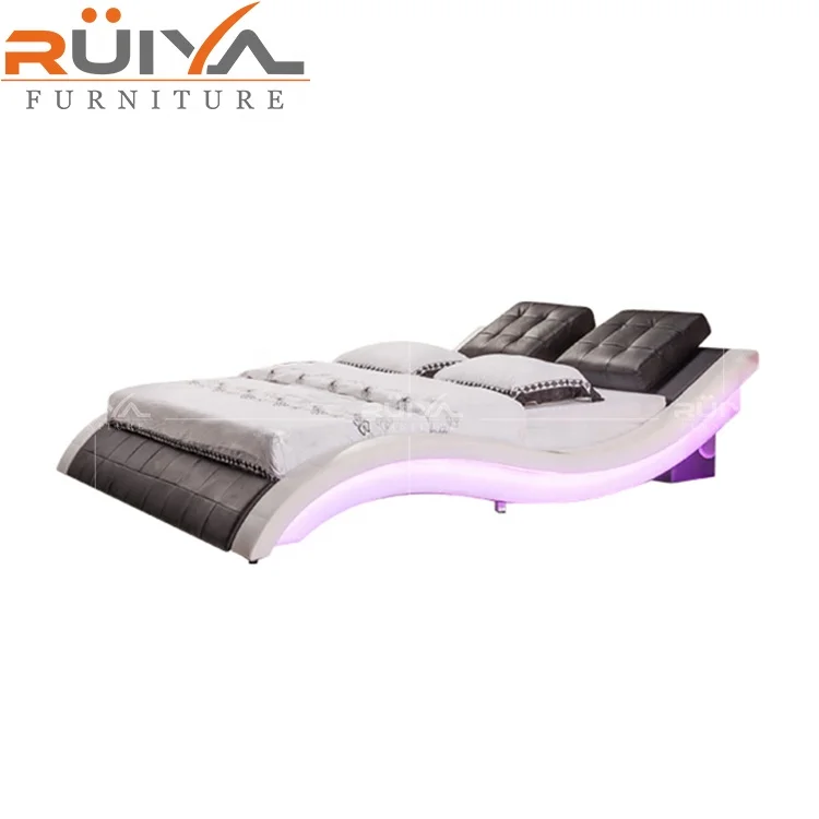 Best selling design French style kind size bedroom furniture with music led light