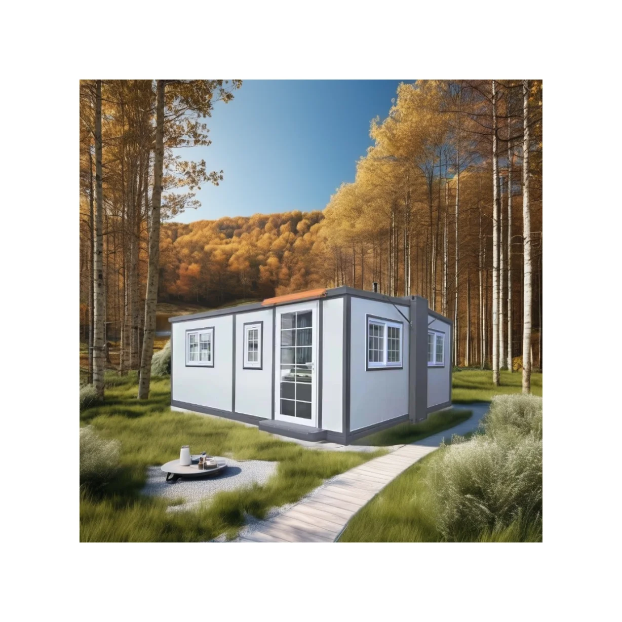 Luxury Modern Prefabricated Mobile Folding Home Double-Wings Bi-Plane Room Design for Construction & Real Estate